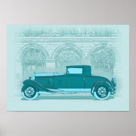 Retro auto kunstwerk  poster