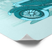 Retro auto kunstwerk  poster (Hoek)