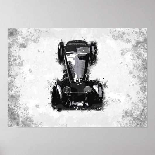 Retro auto kunstwerk poster (Voorkant)