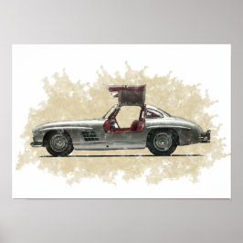 Retro auto kunstwerk poster