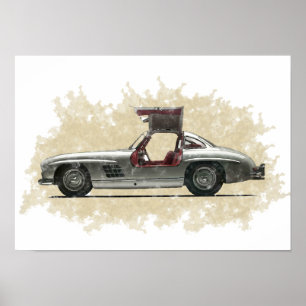 Retro auto kunstwerk poster