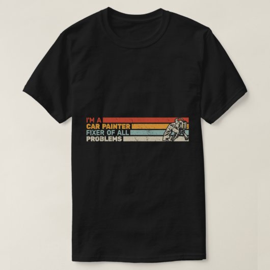 retro auto lichaam schilder en auto schilder acces t-shirt (Design voorkant)