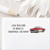 Retro-auto op wit etiket (Insitu)