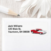 Retro-auto op wit etiket (Insitu)