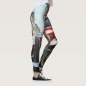 Retro Auto Oude Stad Schilderij Leggings (Rechts)