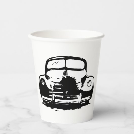 Retro-auto Papieren Bekers (Voorkant)