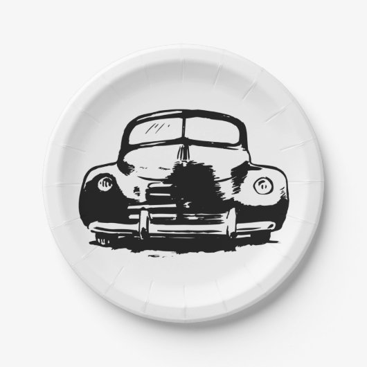 Retro-auto Papieren Bordje (Voorkant)