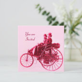 RETRO AUTO RESTORATIE rode fuchsie roze Kaart (Staand voorkant)