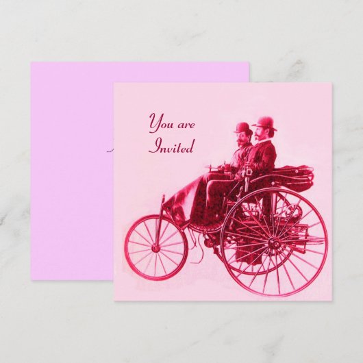 RETRO AUTO RESTORATIE roze fuchsie rood Kaart (Voorkant / Achterkant)