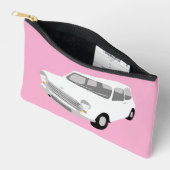 Retro Auto Roze en Wit Etui (Open)
