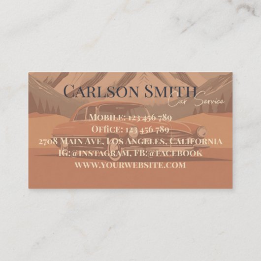 Retro  Auto-service Visitekaartje (Achterkant)