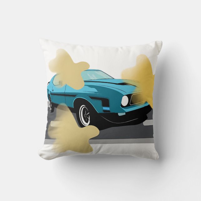 Retro Auto Ster Aesthetisch Kussen (Voorkant)