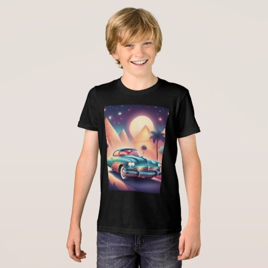retro auto t-shirt ontwerp (Voorkant volledig)