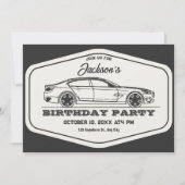 retro auto verjaardag kaart (Voorkant)