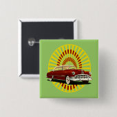 Retro-auto Vierkante Button 5,1 Cm (Voorkant /achterkant)