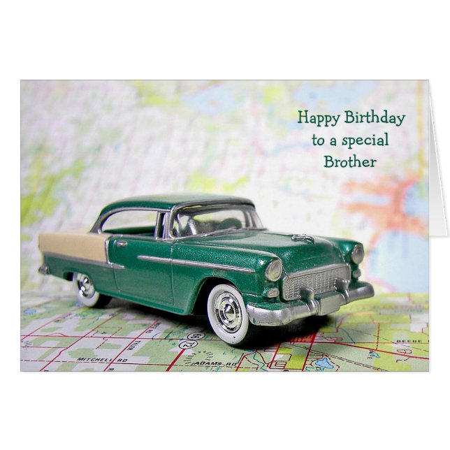 Retro-auto voor broer (Voorkant Horizontaal)