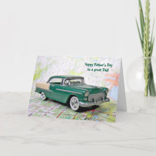 Retro-auto voor vaders dag kaart