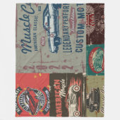Retro Autodesign Fleece Deken (Voorkant)