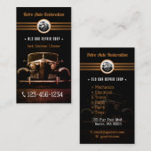 Retro automatisch herstel | Reparatie Shop elegant Visitekaartje (Voorkant / Achterkant)