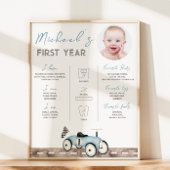 Retro autorit op foto mijlpaal teken poster