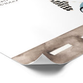 Retro autorit op foto mijlpaal teken poster (Hoek)