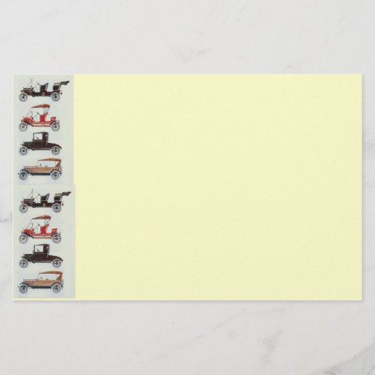 RETRO AUTO'S 2 , AUTO RESTAURATIE grijs rood crème Briefpapier (Voorkant)