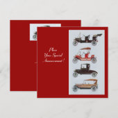 RETRO AUTO'S 2 , AUTO RESTAURATIE ,rood wit zwart Aankondiging (Voorkant / Achterkant)