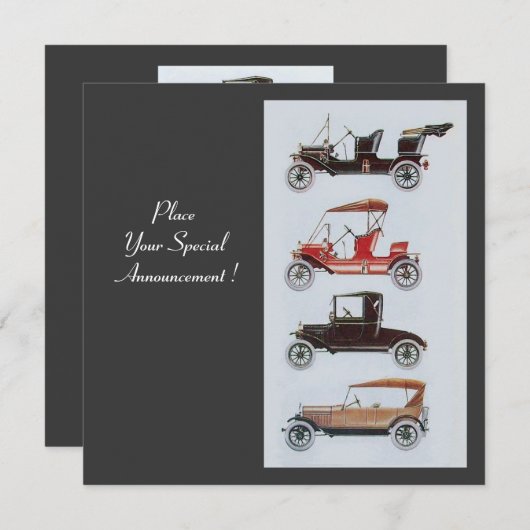 RETRO AUTO'S 2, AUTO RESTORATION, rood wit grijs Aankondiging (Voorkant / Achterkant)