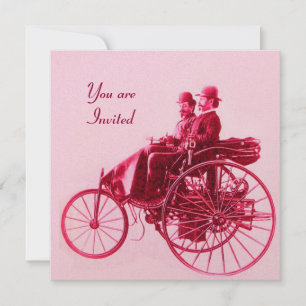 RETRO AUTO'S AUTO RESTAURATIE rood fuchsia roze Kaart