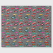 Retro auto's en vrachtwagens patroon cadeaupapier (Vlak)