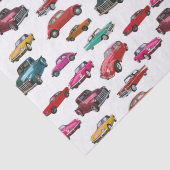 Retro auto's en vrachtwagens patroon tissuepapier (Detail)