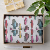 Retro auto's en vrachtwagens patroon tissuepapier (Geschenk)