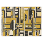 Retro Auto's Geometrisch Mosterd Mid Century Tafelkleed (Voorkant (Horizontaal))