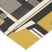 Retro Auto's Geometrisch Mosterd Mid Century Tafelkleed (Gekanteld)