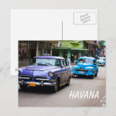 Retro-auto's op straat in Havana Briefkaart (Voorkant / Achterkant)