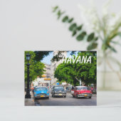 Retro-auto's op straat in Havana Briefkaart (Staand voorkant)