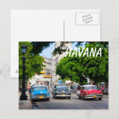 Retro-auto's op straat in Havana Briefkaart (Voorkant / Achterkant)