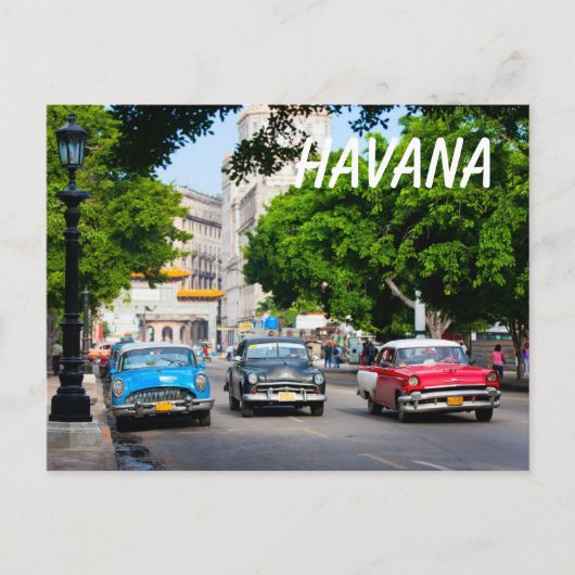 Retro-auto's op straat in Havana Briefkaart (Voorkant)