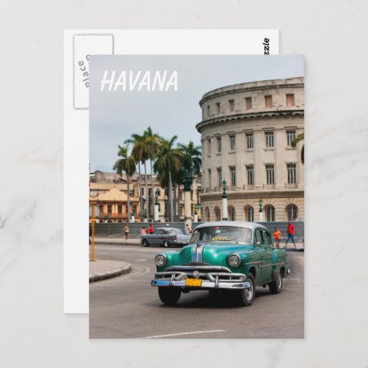 Retro-auto's op straat in Havana Briefkaart (Voorkant / Achterkant)