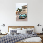 Retro-auto's op straat in Havana Canvas Afdruk (Insitu (Slaapkamer))