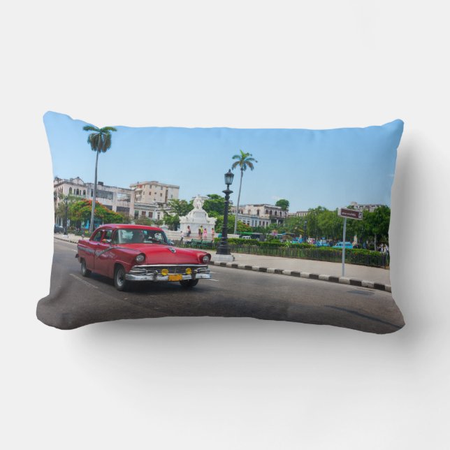 Retro-auto's op straat in Havana Kussen (Voorkant)