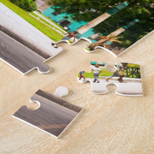 Retro-auto's op straat in Havana Legpuzzel (Zijkant)