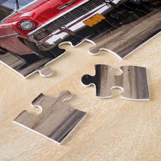 Retro-auto's op straat in Havana Legpuzzel (Zijkant)