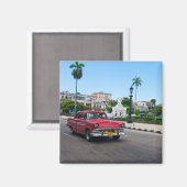 Retro-auto's op straat in Havana Magneet (Voorkant / Achterkant)