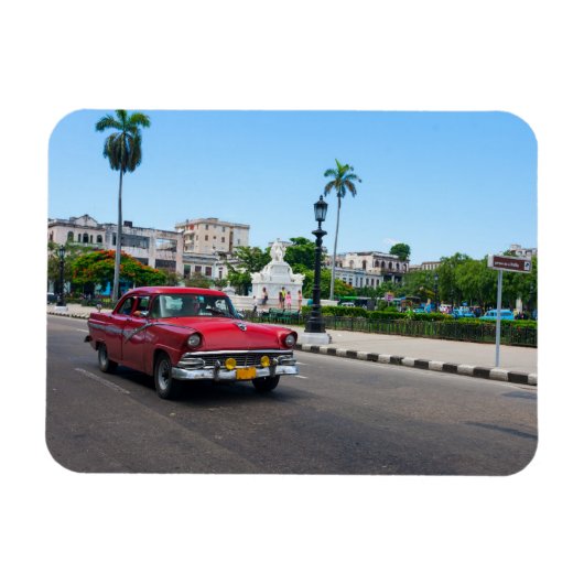Retro-auto's op straat in Havana Magneet (Horizontaal)