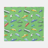 Retro auto's: Schattige handgetekend patroon Fleece Deken (Voorkant (Horizontaal))