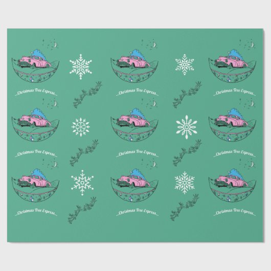 Retro - autowrakken cadeaupapier (Vlak)