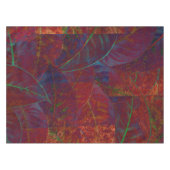 Retro Autumn Foliage Burgundy Leaves Metallic Tafelkleed (Voorkant (Horizontaal))