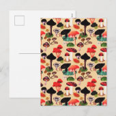 Retro Autumn Woodland Waterverf paddenstoel Feestdagenkaart (Voorkant / Achterkant)