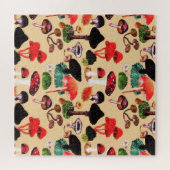 Retro Autumn Woodland Waterverf paddenstoel Legpuzzel (Horizontaal)